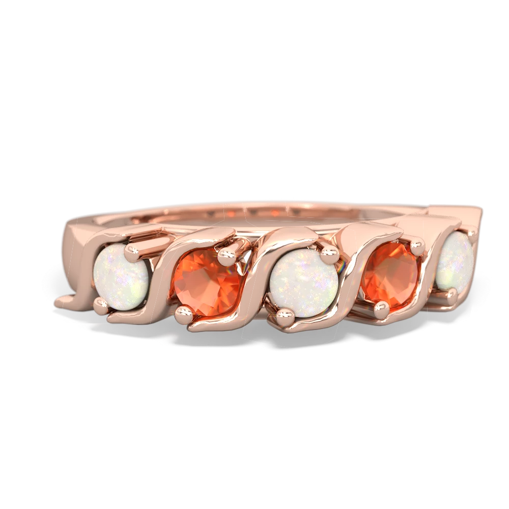 Opal Anniversary Band 14K Rose Gold ring R2089