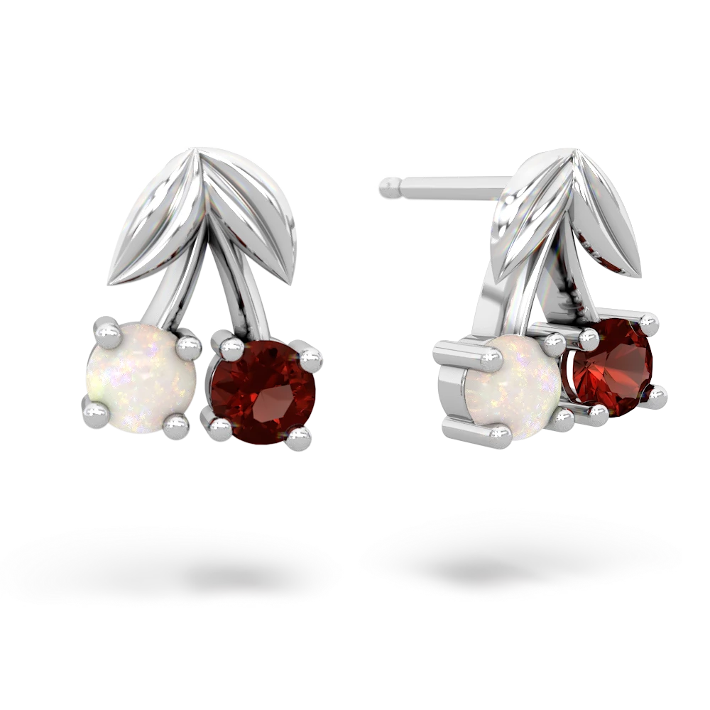 Opal Sweet Cherries 14K White Gold earrings E7001