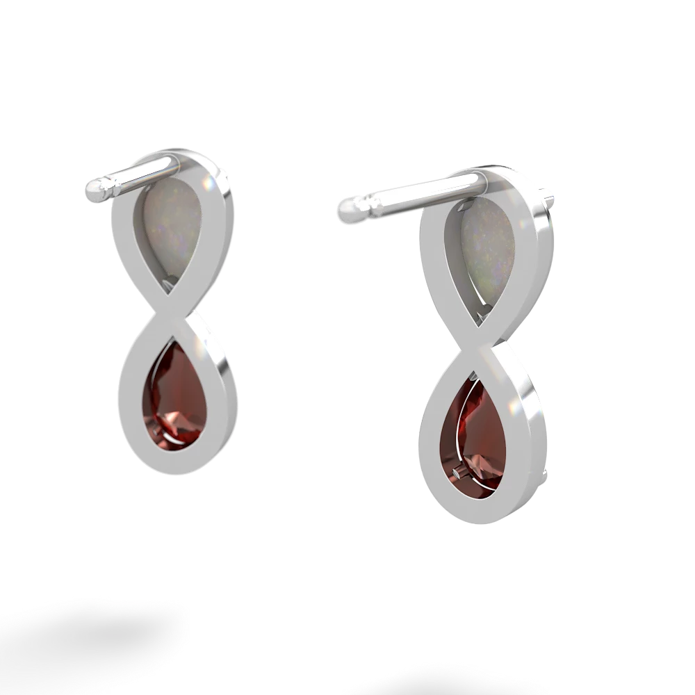 Opal Infinity 14K White Gold earrings E5050