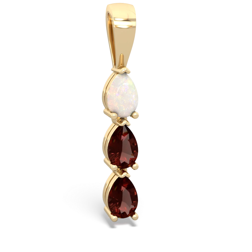 African Opal Necklace, Red Garnet Gemstone Sterling Handmade Jewelry |  Shadow Dog Designs