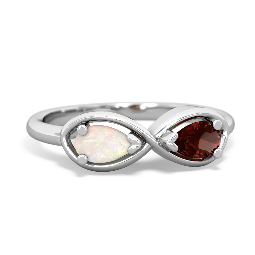 Opal Infinity 14K White Gold ring R5050