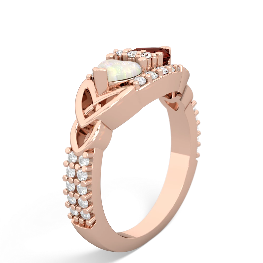 Opal Sparkling Celtic Knot 14K Rose Gold ring R2645