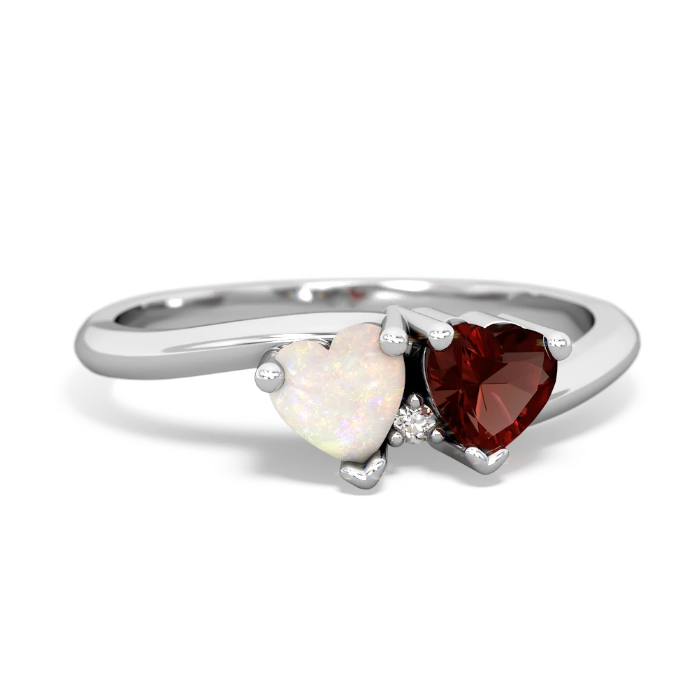 Opal Sweethearts 14K White Gold ring R5260