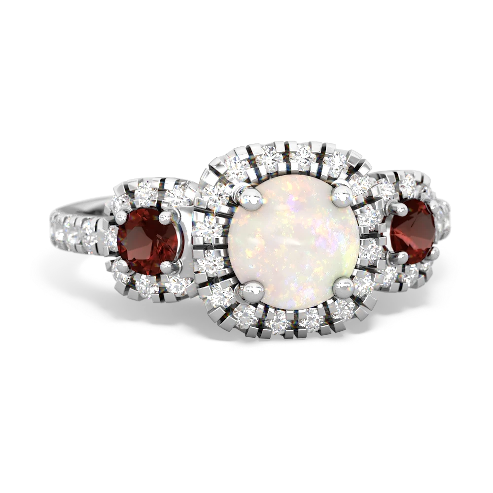 Opal Regal Halo 14K White Gold ring R5350