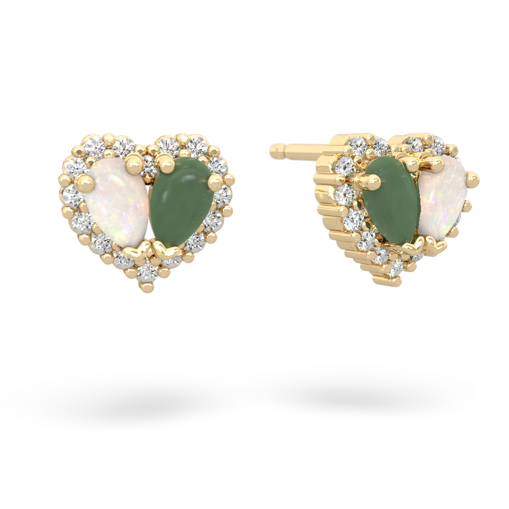 Opal Halo 14K Yellow Gold earrings E7008