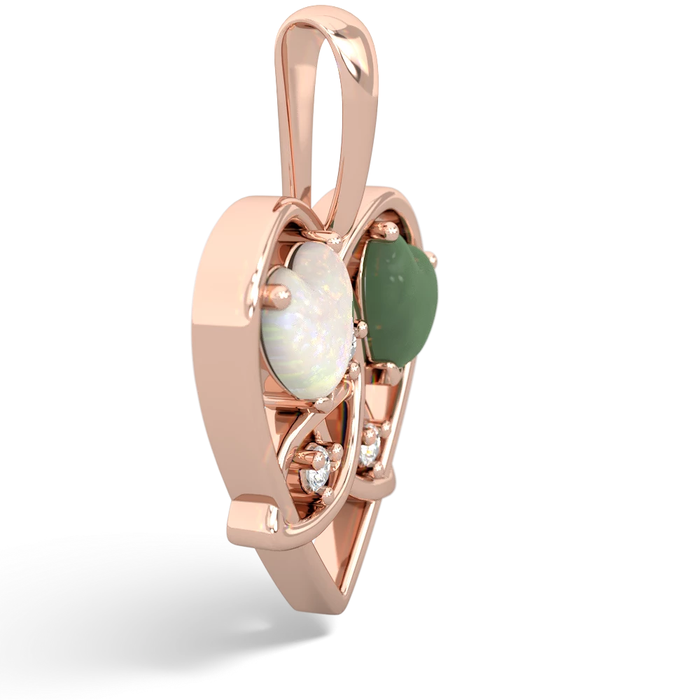 Opal Celtic Trinity Heart 14K Rose Gold pendant P5331