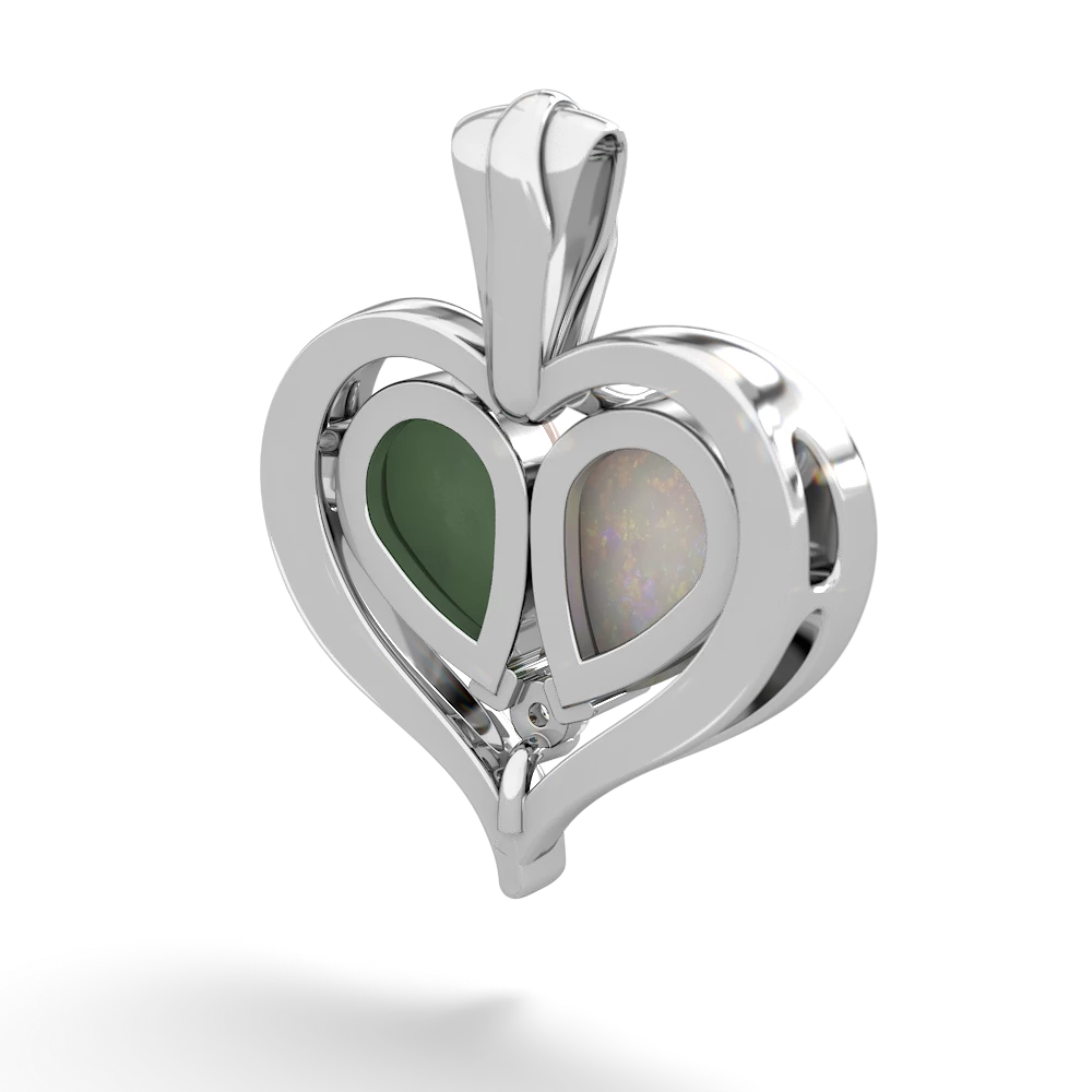 Opal Two Become One 14K White Gold pendant P5330