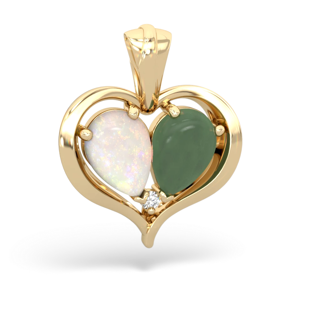 Opal Two Become One 14K Yellow Gold pendant P5330