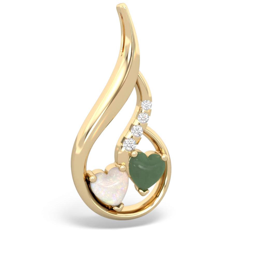 Opal Keepsake Curves 14K Yellow Gold pendant P5450