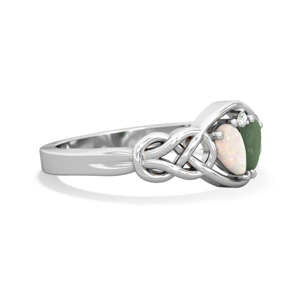 Opal Celtic Love Knot 14K White Gold ring R5420