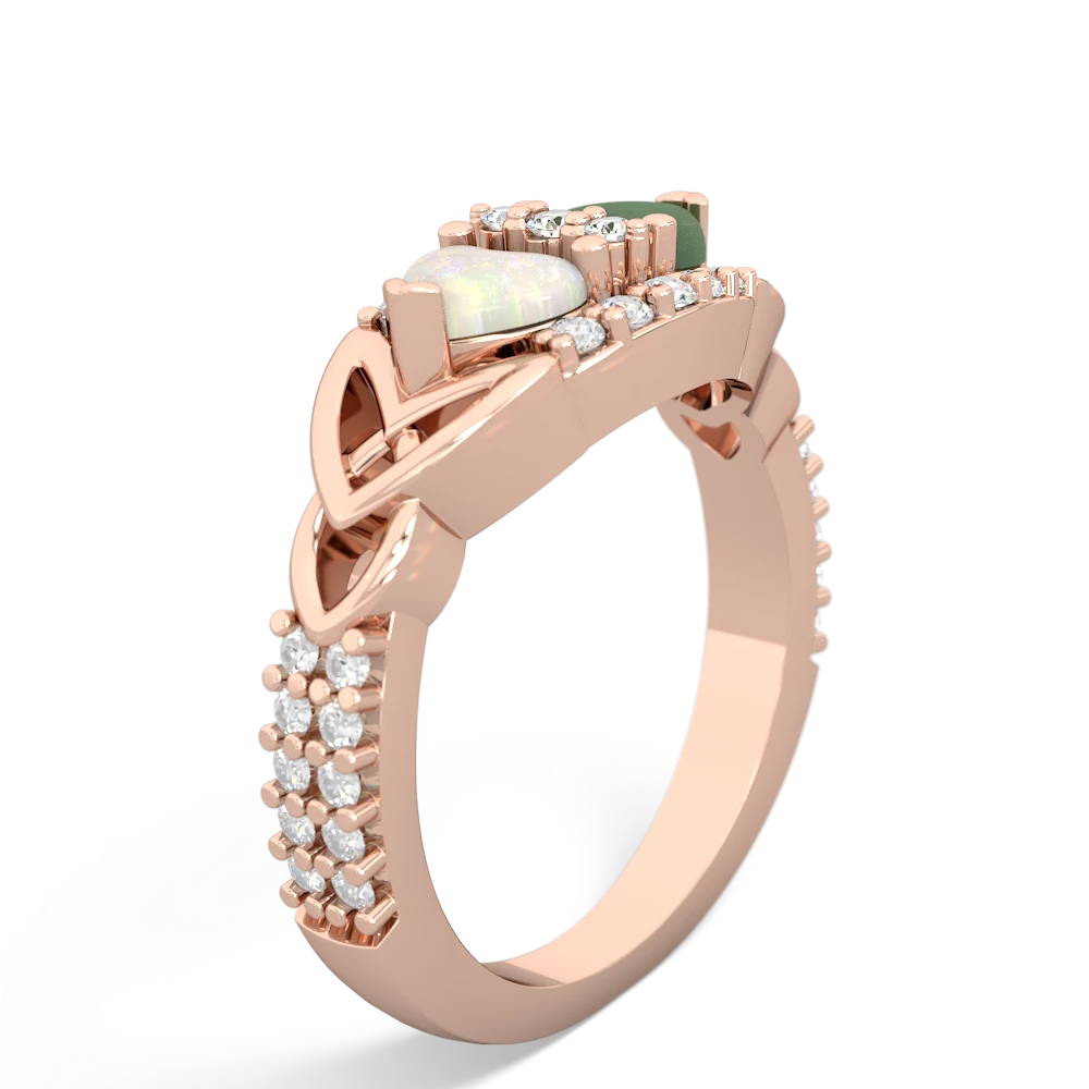 Opal Sparkling Celtic Knot 14K Rose Gold ring R2645