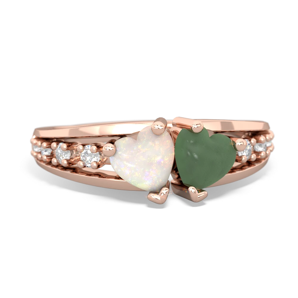 Opal Heart To Heart 14K Rose Gold ring R3342