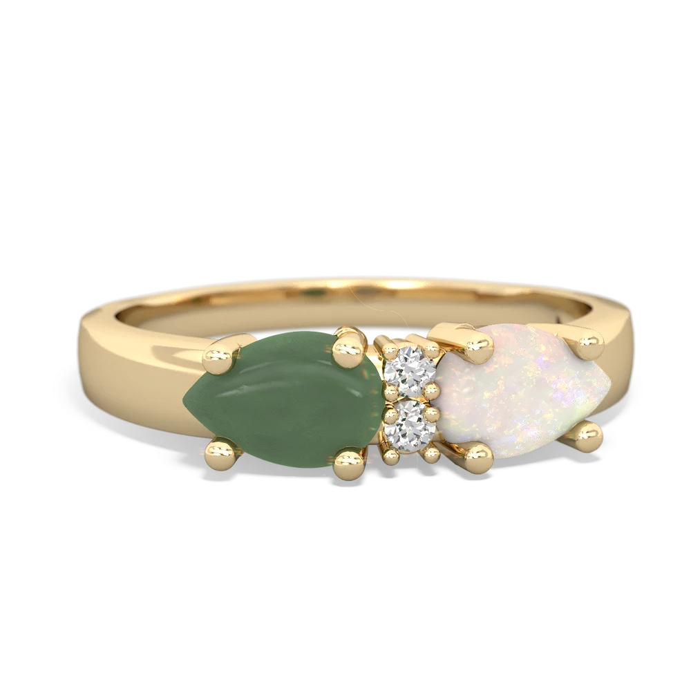 Opal Pear Bowtie 14K Yellow Gold ring R0865