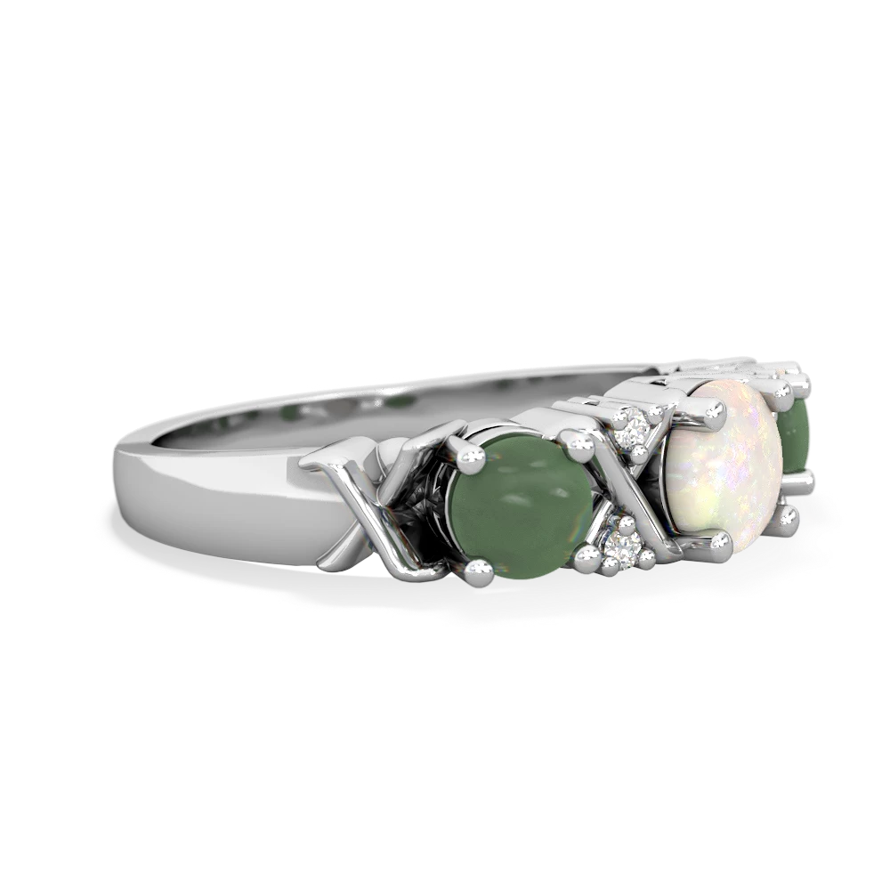 Opal Hugs And Kisses 14K White Gold ring R5016