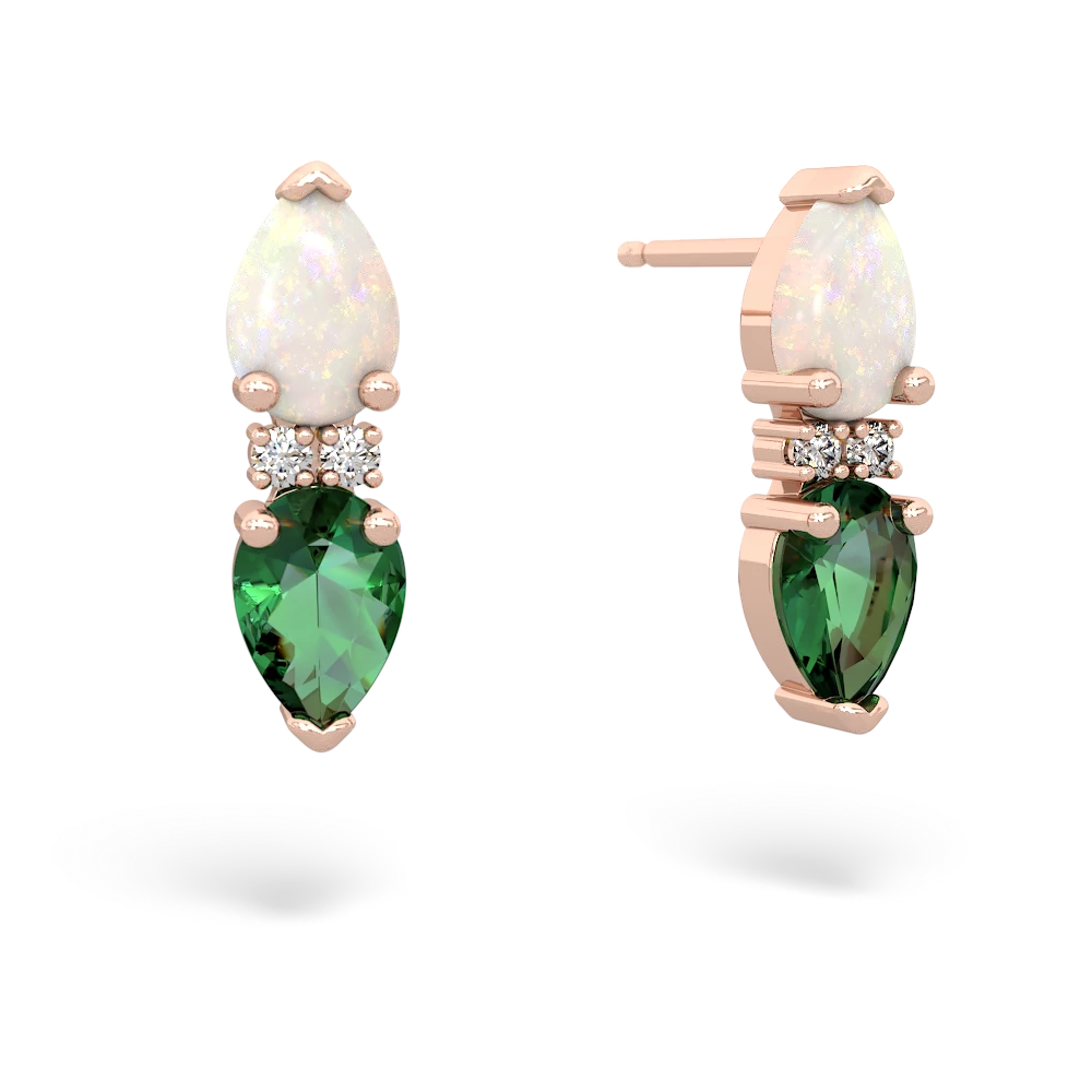 Opal Bowtie Drop 14K Rose Gold earrings E0865