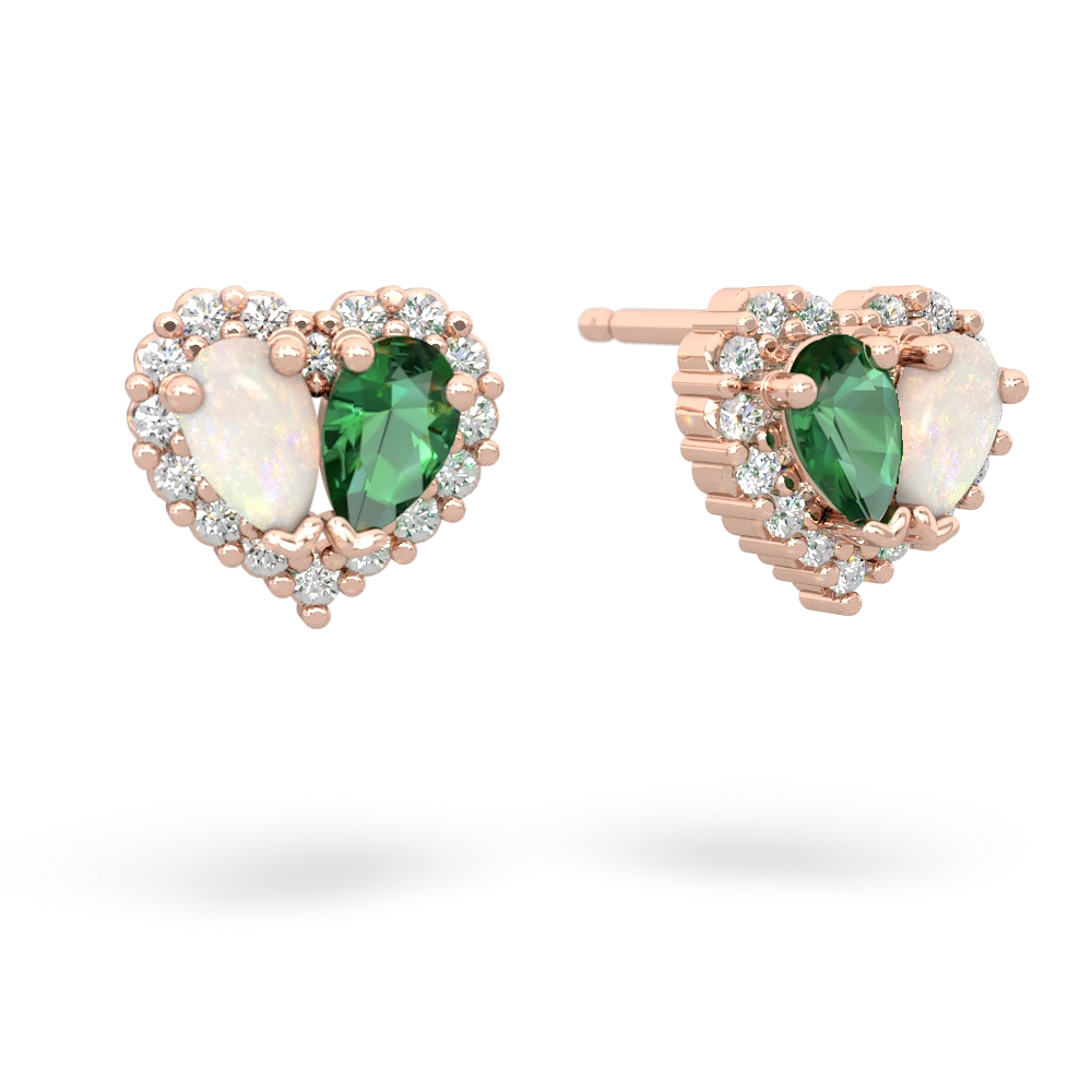 Opal Halo 14K Rose Gold earrings E7008