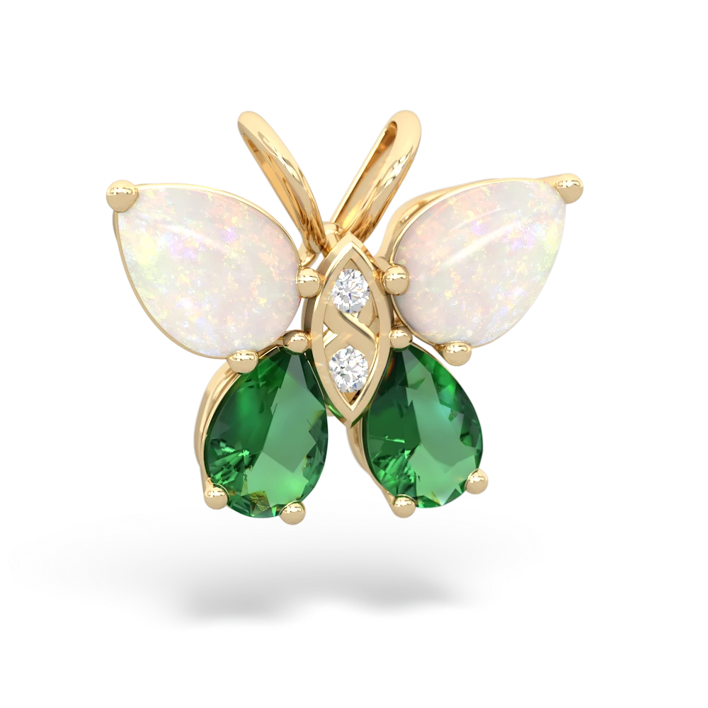 Opal Butterfly 14K Yellow Gold pendant P2215