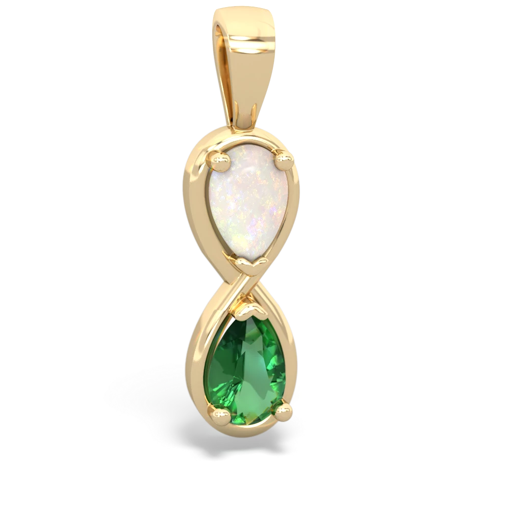 Opal Infinity 14K Yellow Gold pendant P5050