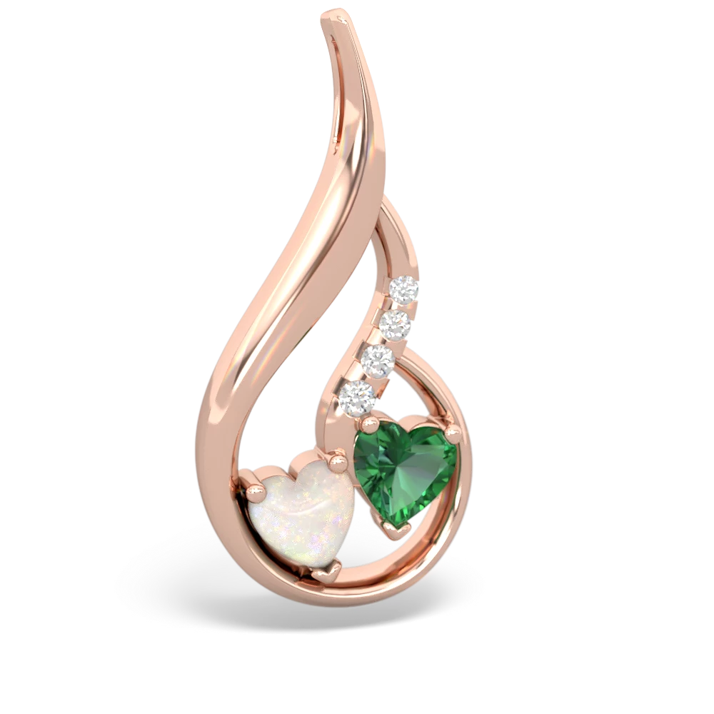 Opal Keepsake Curves 14K Rose Gold pendant P5450