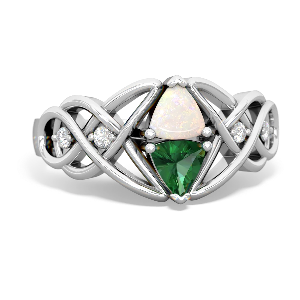 Opal Keepsake Celtic Knot 14K White Gold ring R5300