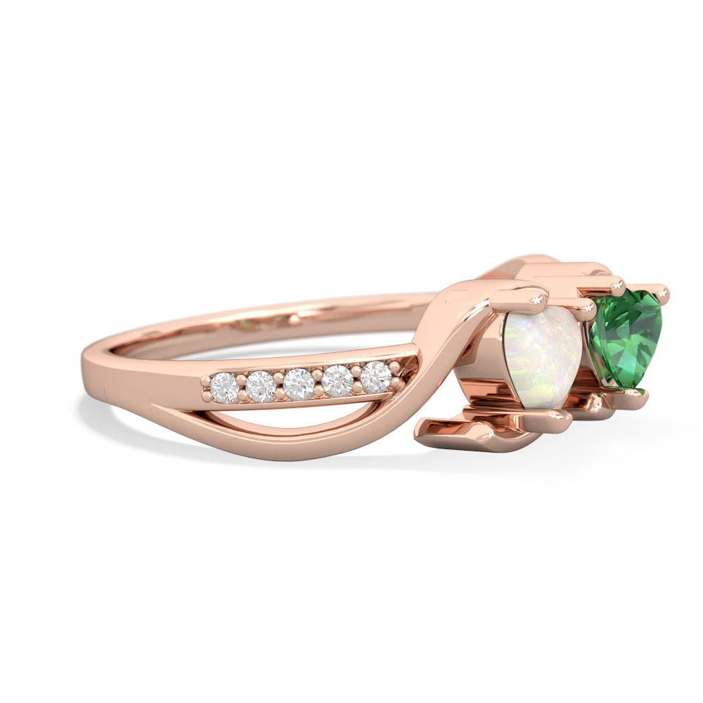 Opal Side By Side 14K Rose Gold ring R3090