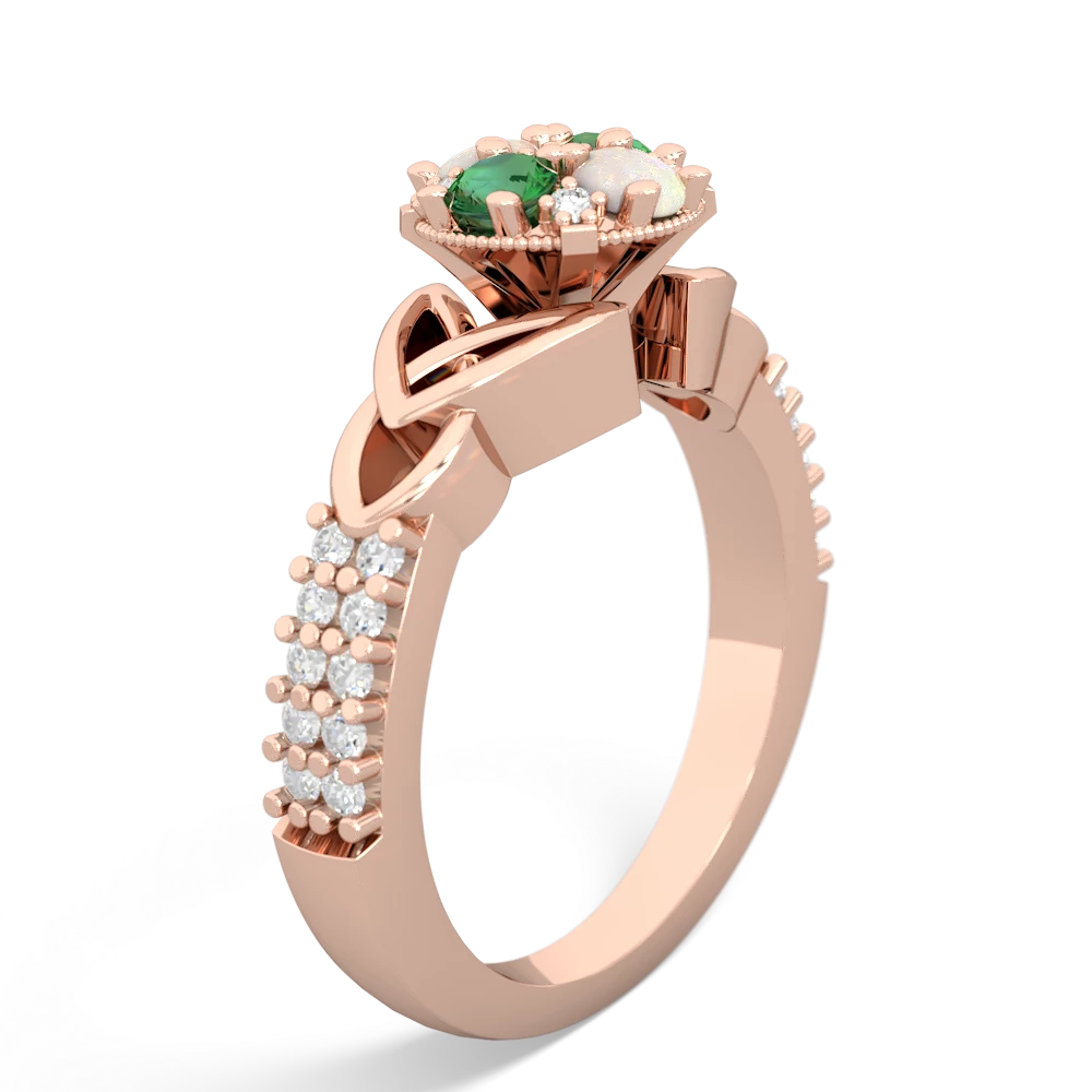 Opal Celtic Knot Cluster Engagement 14K Rose Gold ring R26443RD