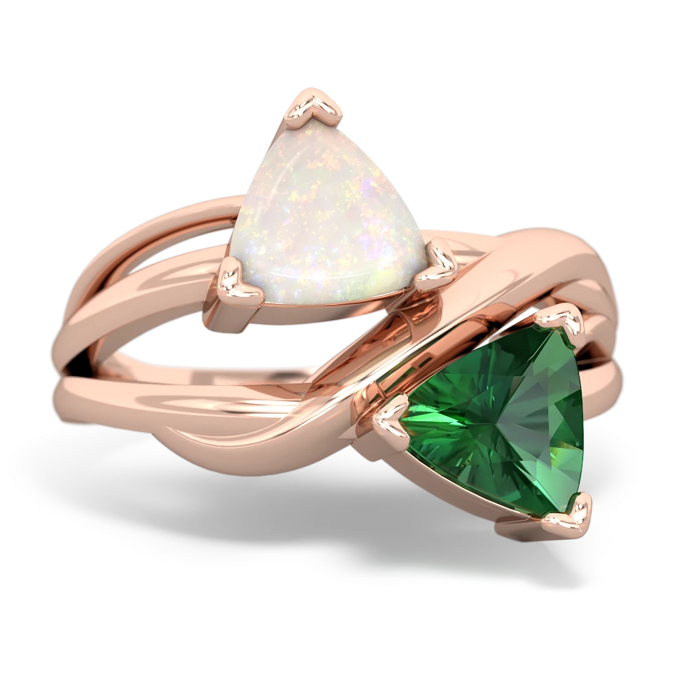 Opal Split Band Swirl 14K Rose Gold ring R2341