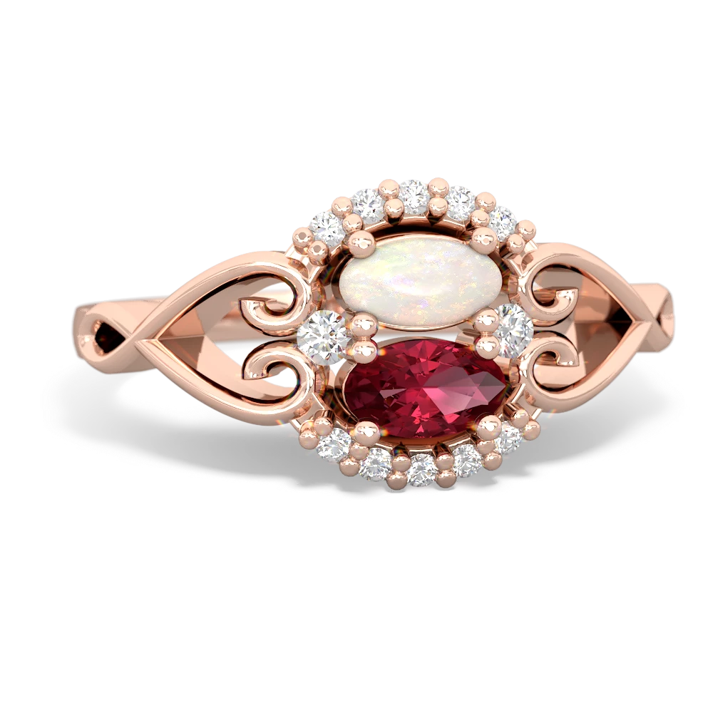 Opal Love Nest 14K Rose Gold ring R5860