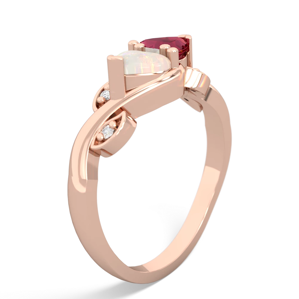 Opal Floral Elegance 14K Rose Gold ring R5790