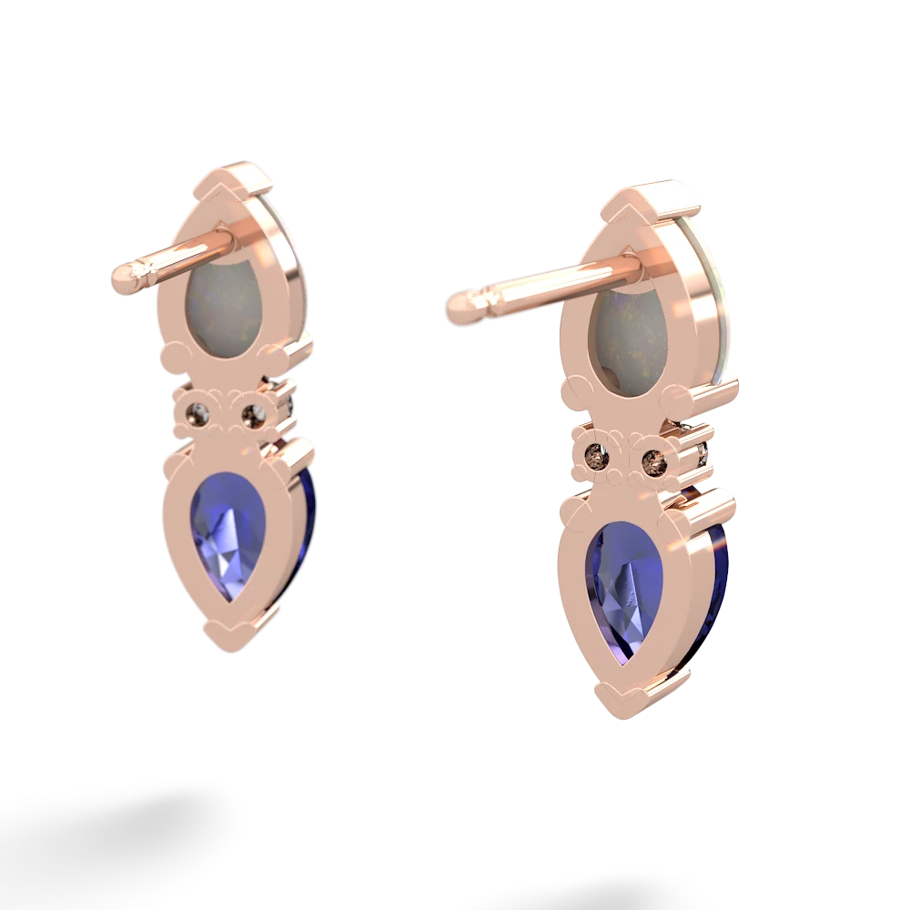 Opal Bowtie Drop 14K Rose Gold earrings E0865