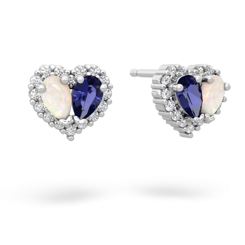 Opal Halo 14K White Gold earrings E7008