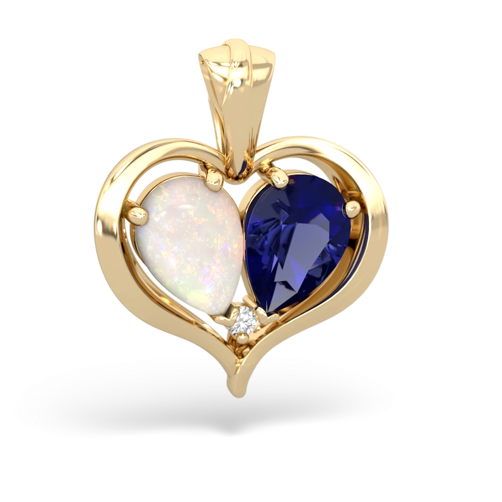 Opal Two Become One 14K Yellow Gold pendant P5330