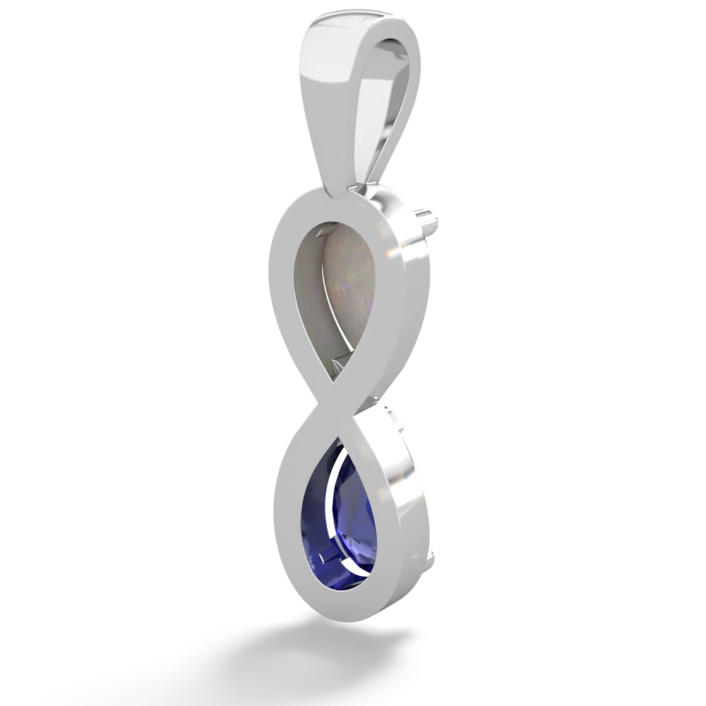 Opal Infinity 14K White Gold pendant P5050