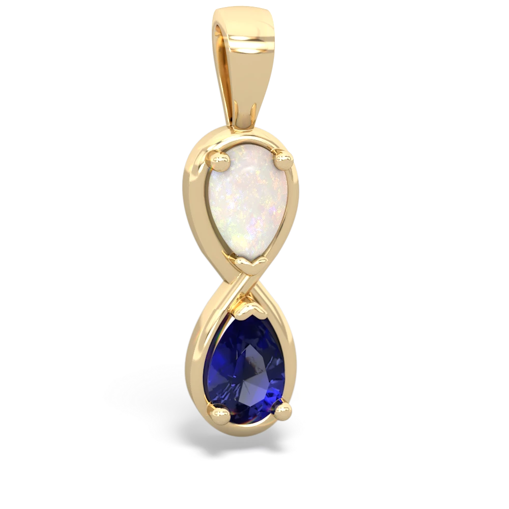 Opal Infinity 14K Yellow Gold pendant P5050