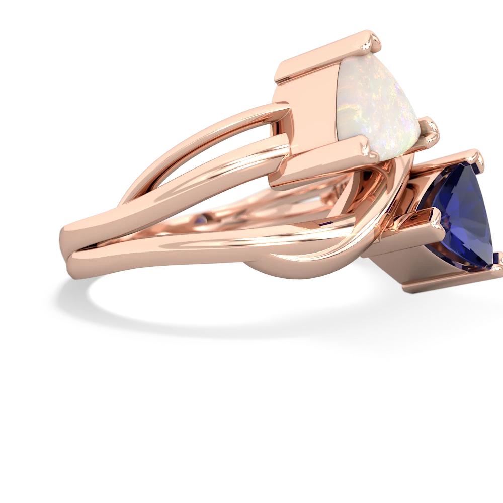 Opal Split Band Swirl 14K Rose Gold ring R2341