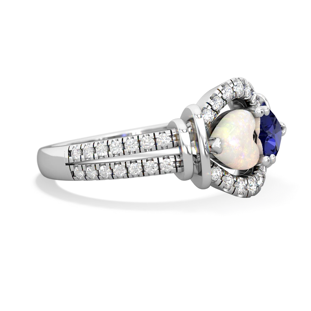 Opal Art-Deco Keepsake 14K White Gold ring R5630