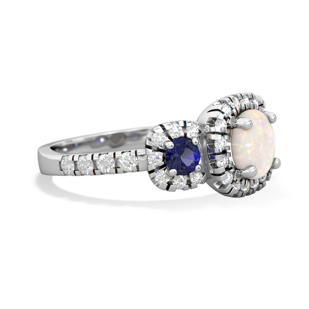 Opal Regal Halo 14K White Gold ring R5350