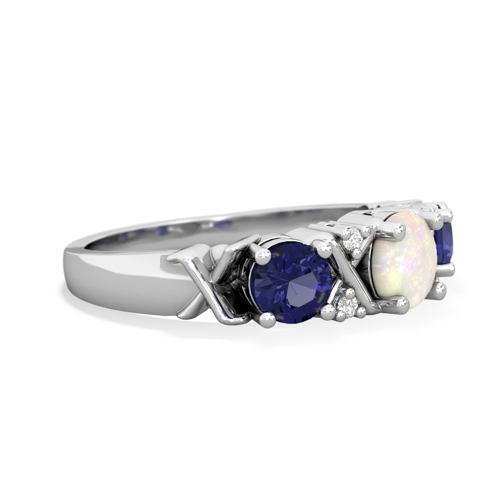 Opal Hugs And Kisses 14K White Gold ring R5016