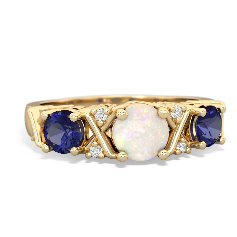 Opal Hugs And Kisses 14K Yellow Gold ring R5016