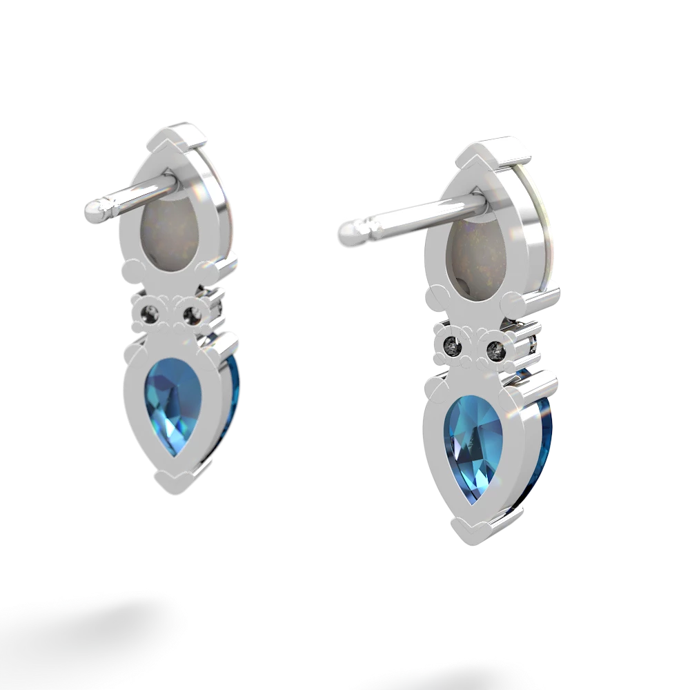 Opal Bowtie Drop 14K White Gold earrings E0865