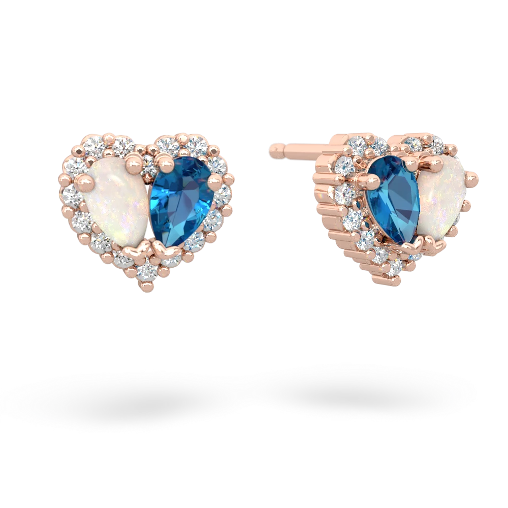 Opal Halo 14K Rose Gold earrings E7008