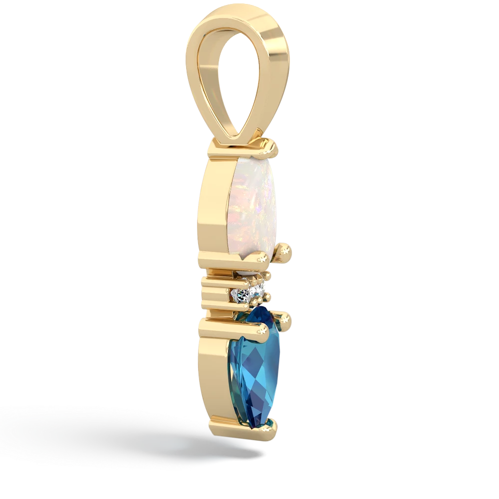 Opal Bowtie Drop 14K Yellow Gold pendant P0865