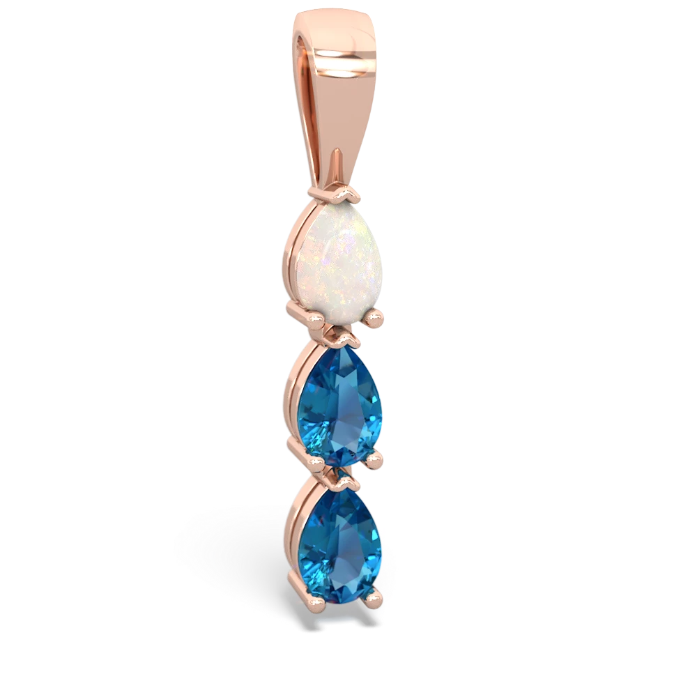 Opal Dew Drops 14K Rose Gold pendant P2251