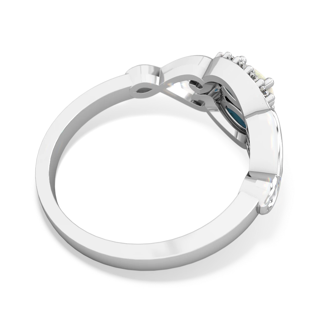 Opal Love Nest 14K White Gold ring R5860