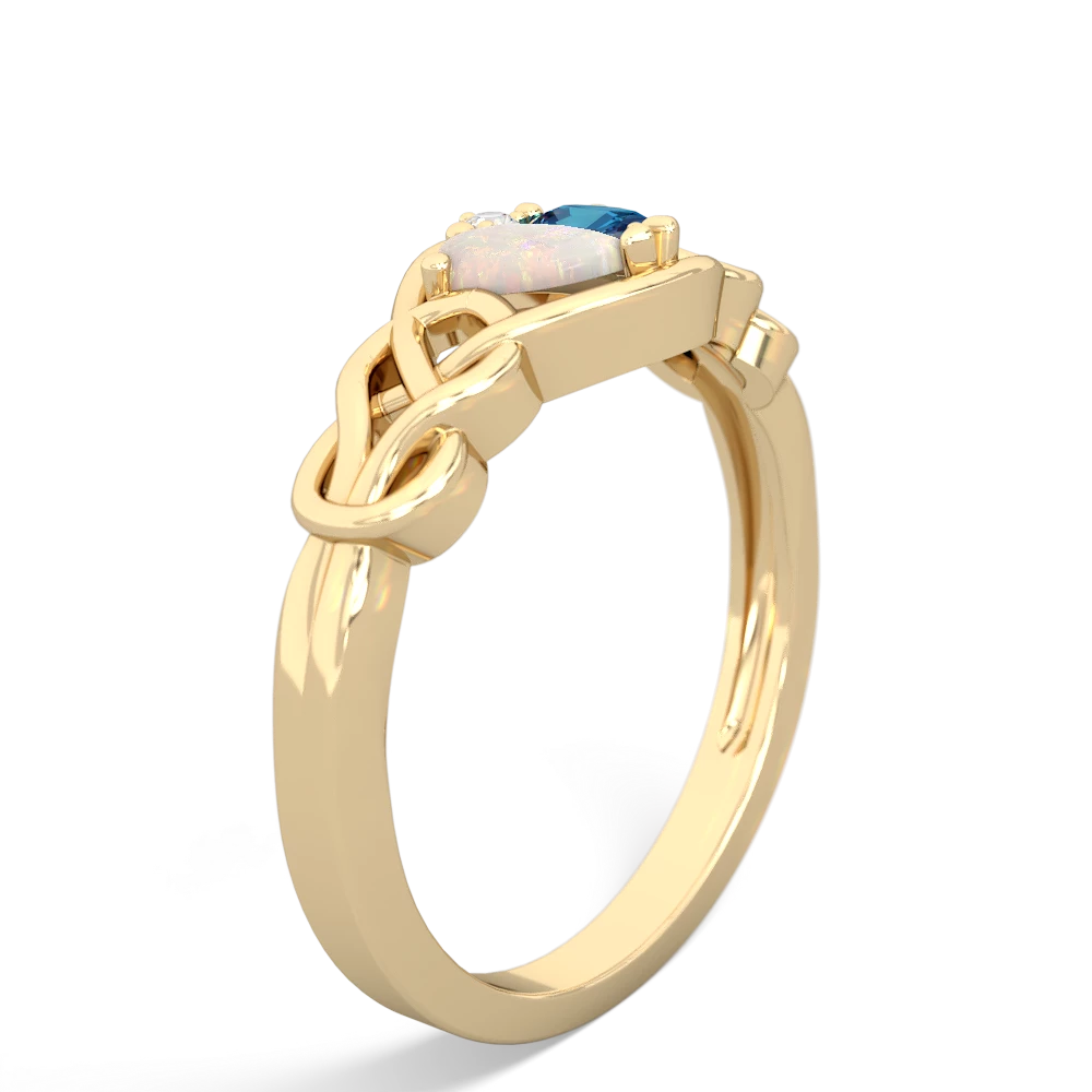 Opal Celtic Love Knot 14K Yellow Gold ring R5420