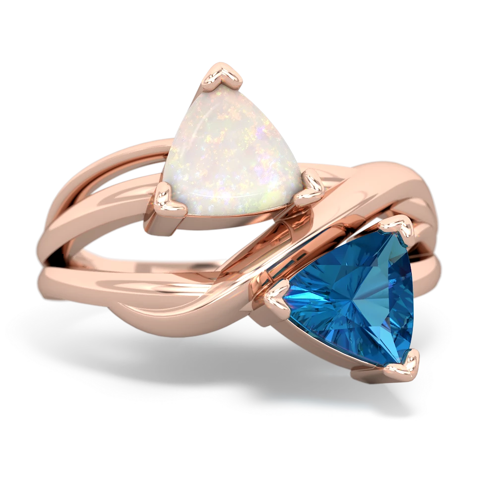 Opal Split Band Swirl 14K Rose Gold ring R2341