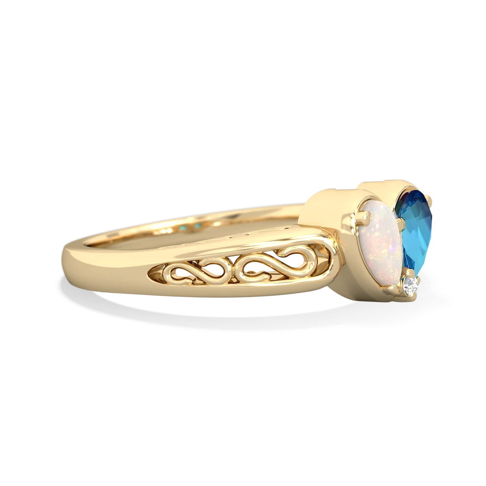 Opal Filligree 'One Heart' 14K Yellow Gold ring R5070