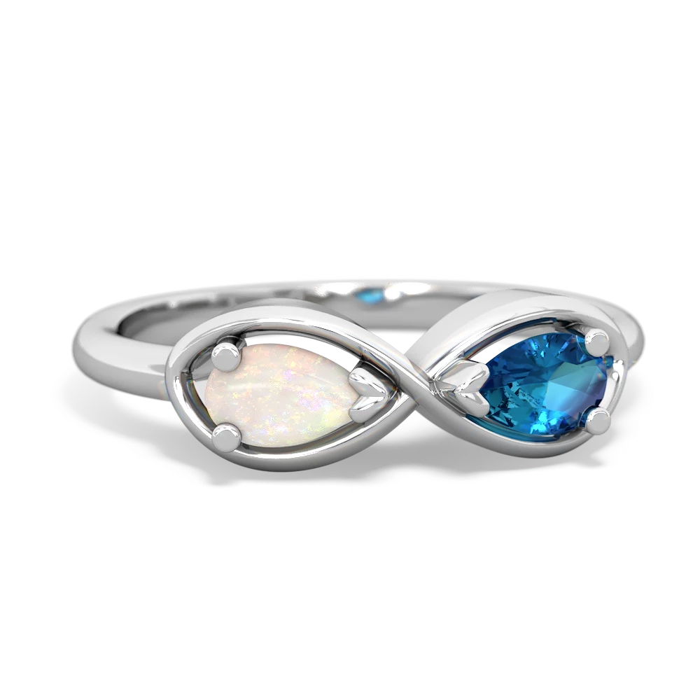 Opal Infinity 14K White Gold ring R5050