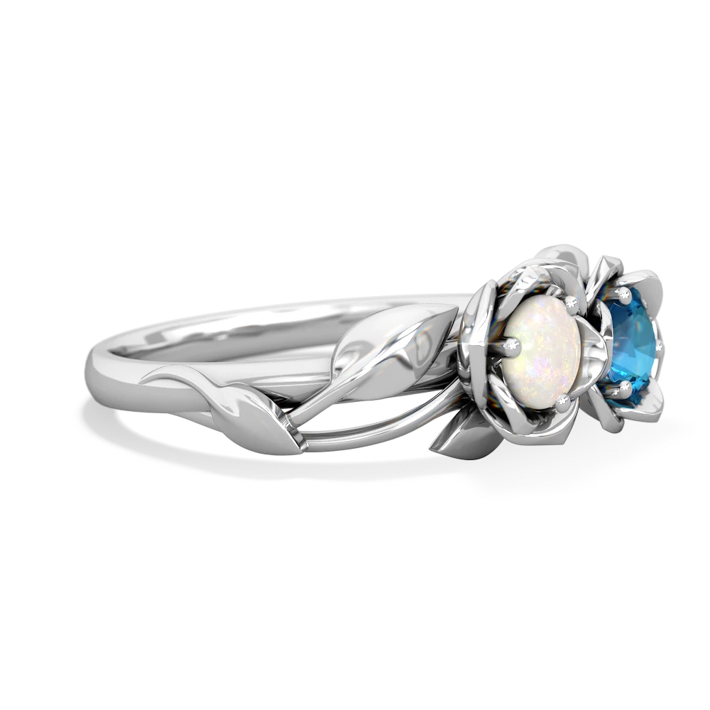 Opal Rose Garden 14K White Gold ring R5510