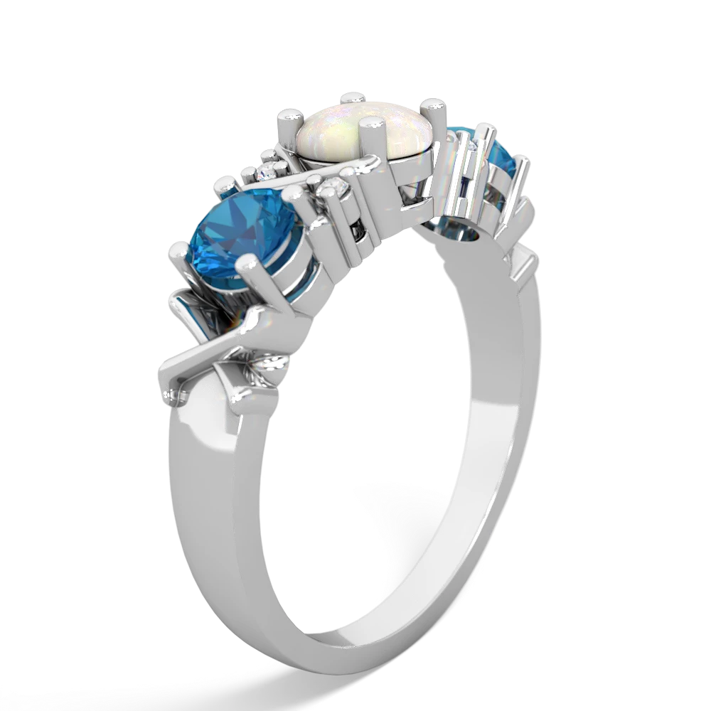 Opal Hugs And Kisses 14K White Gold ring R5016